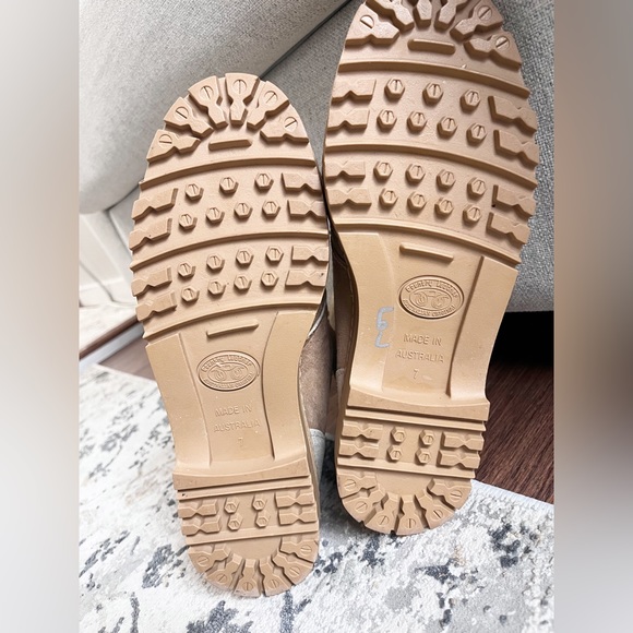 Country Leather Sheepskin Sand Hiker Short Boots Women’s Tan Brown Size 7 Sturdy - Picture 10 of 15